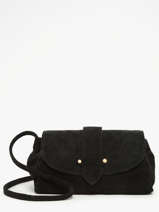 Sac Bandouli�re M Agnes Cuir Velours Etrier Noir agnes EAGV205M