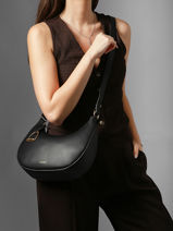 Sac Bandouli�re Torsade Cuir Etrier Noir torsade ETOS167M-vue-porte